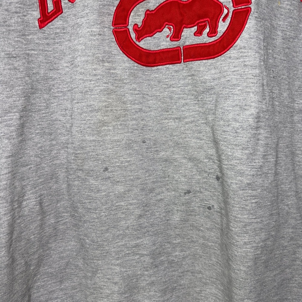 VTG Y2K Ecko Unltd. Sweatshirt Men's Large‎ Spell Out Crew Neck Gray Distressed - Picture 3 of 6